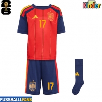 Spanien Nico Williams #17 Heimtrikotsatz Kinder WM 2026 Kurzarm (+ Kurze Hosen)